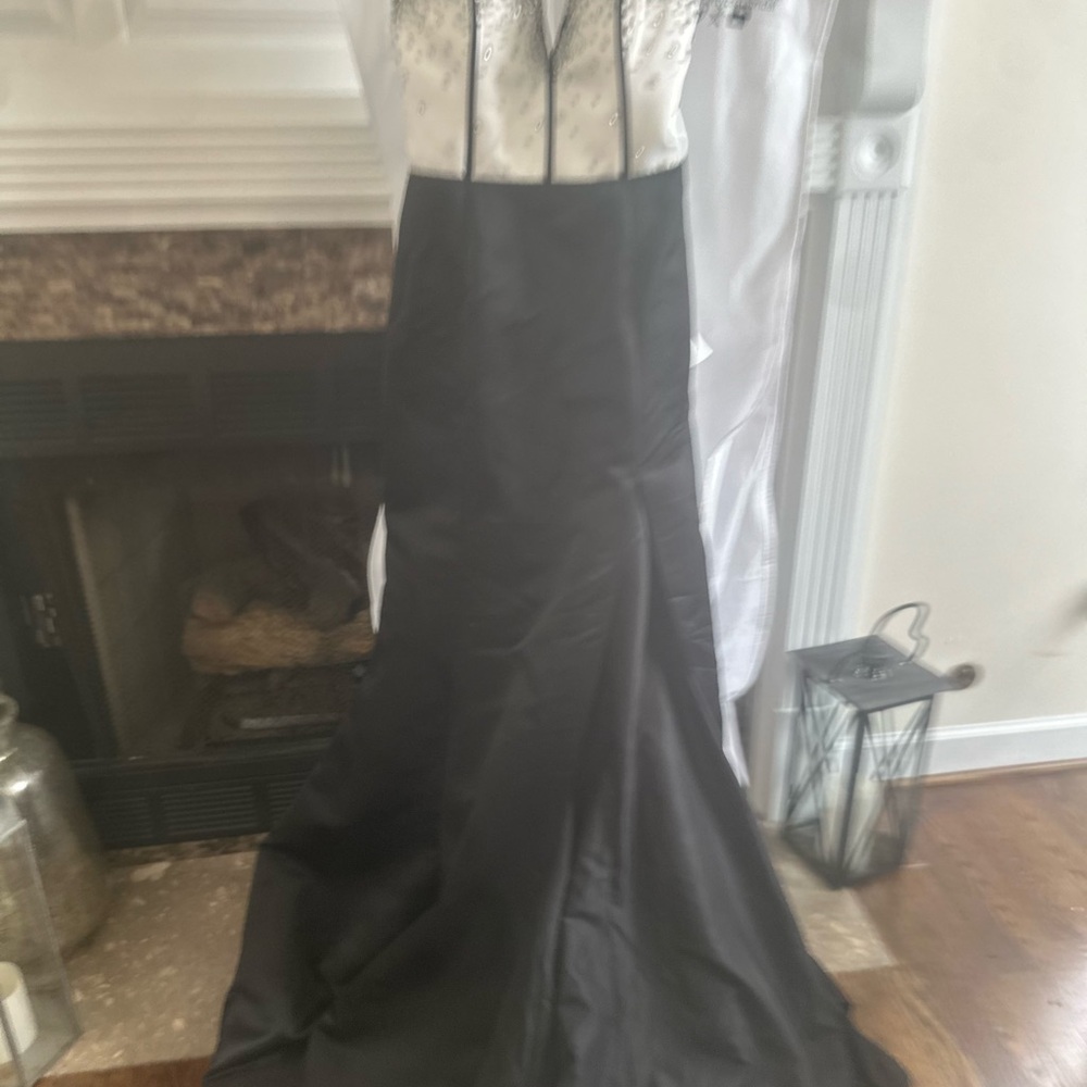 Elegant Black and White Gown